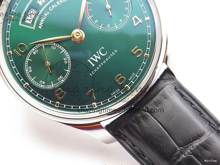 MIROTIME 1230 Portuguese Real PR Real Annual Calendar IW503510 ZF 1:1 Best Edition Green Dial on Black Leather Strap A QuickDry 7097